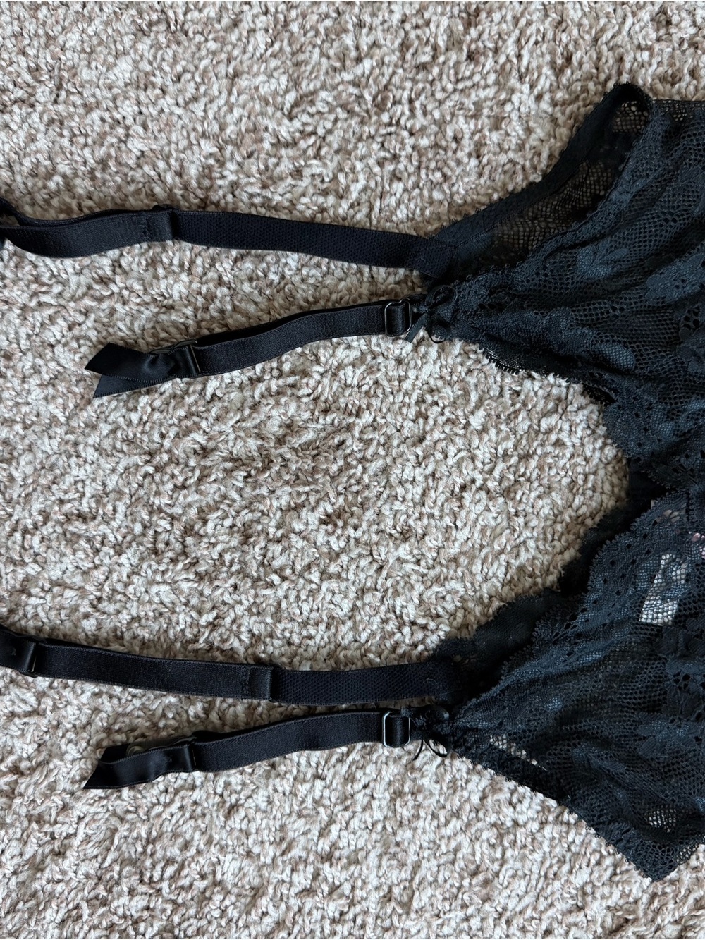 Victoria's Secret Black Lace Garter Belt